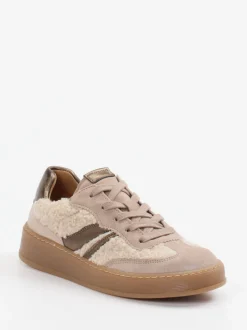 Gabor Comfort – Sneaker aus Veloursleder und Teddyfell