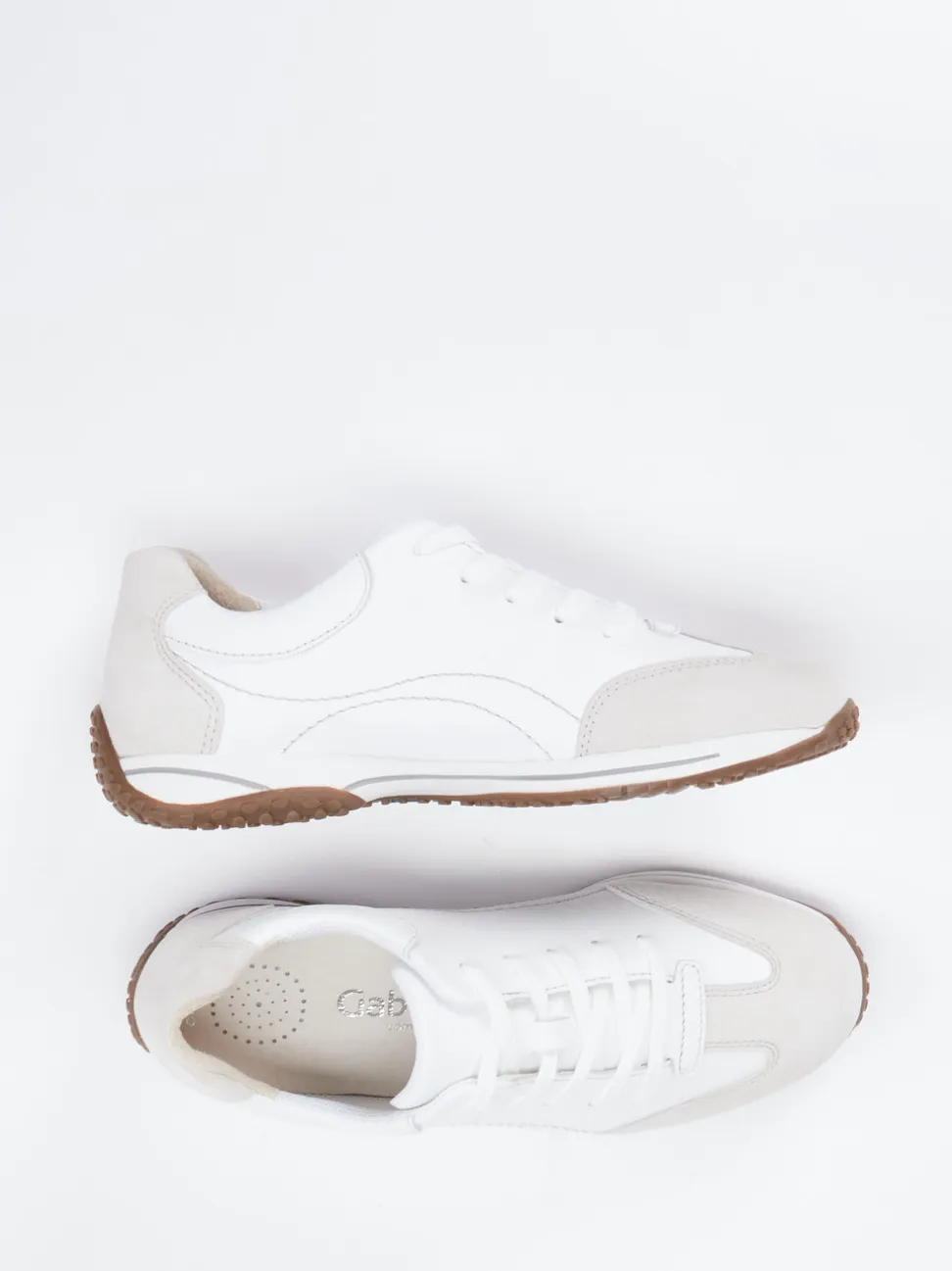 Gabor Comfort – Sneaker aus Kalb- und Veloursleder Weiß