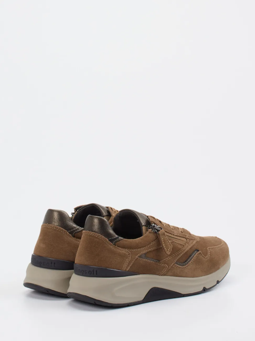 Gabor Comfort – Sneaker aus Veloursleder cognacfarben