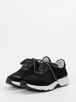 Gabor Comfort – Sneaker aus Velours und Mesh schwarz