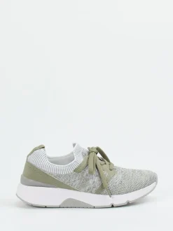 Gabor Comfort – Sneaker aus gestricktem Textil salbeigrün