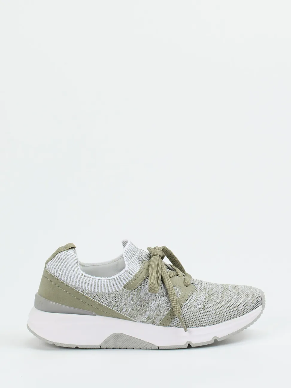Gabor Comfort – Sneaker aus gestricktem Textil salbeigrün