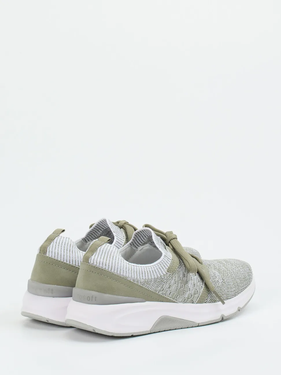 Gabor Comfort – Sneaker aus gestricktem Textil salbeigrün