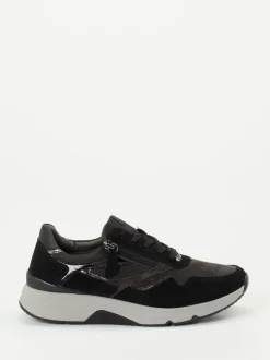 Gabor Comfort – Sneaker aus Veloursleder in Grau