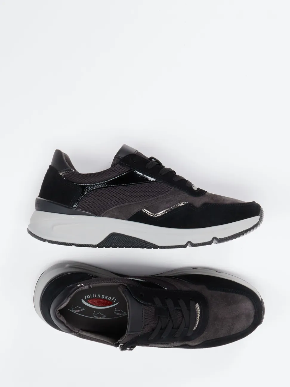 Gabor Comfort – Sneaker aus Veloursleder in Grau