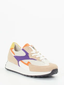 Gabor Comfort – Sneaker aus Veloursleder Beige-Multi
