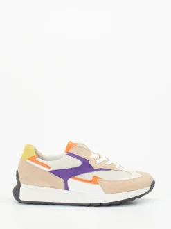 Gabor Comfort – Sneaker aus Veloursleder Beige-Multi
