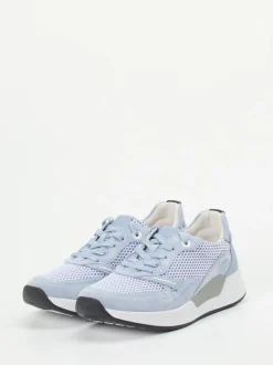 Gabor Comfort – Sneaker aus Veloursleder und Mesh blau