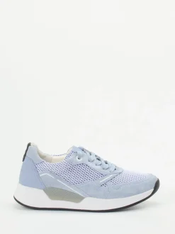 Gabor Comfort – Sneaker aus Veloursleder und Mesh blau