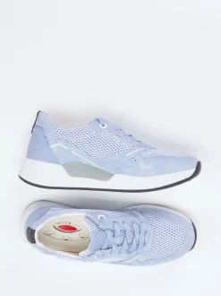 Gabor Comfort – Sneaker aus Veloursleder und Mesh blau