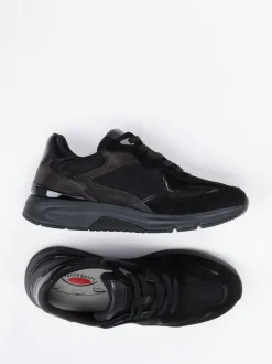 Gabor Comfort – Sneaker aus Veloursleder schwarz