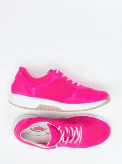 Gabor Comfort – Sneaker aus Veloursleder pink
