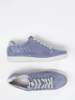 Gabor Comfort – Sneaker aus Veloursleder jeansblau