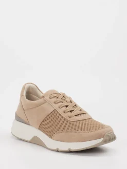 Gabor Comfort – Sneaker aus Veloursleder und Textil beige