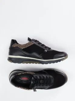 Gabor Comfort – Sneaker aus Veloursleder schwarz