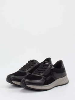 Gabor Comfort – Sneaker aus Veloursleder Schwarz