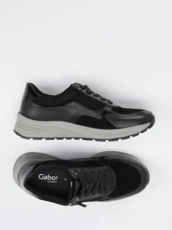 Gabor Comfort – Sneaker aus Veloursleder Schwarz