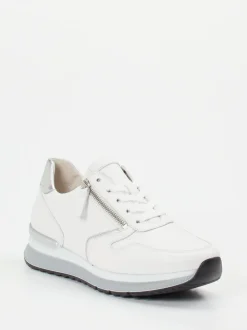 Gabor Comfort – Sneaker aus Kalbleder weiß metallic