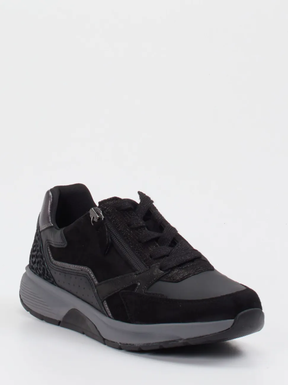 Gabor Comfort – Sneaker aus Veloursleder Schwarz