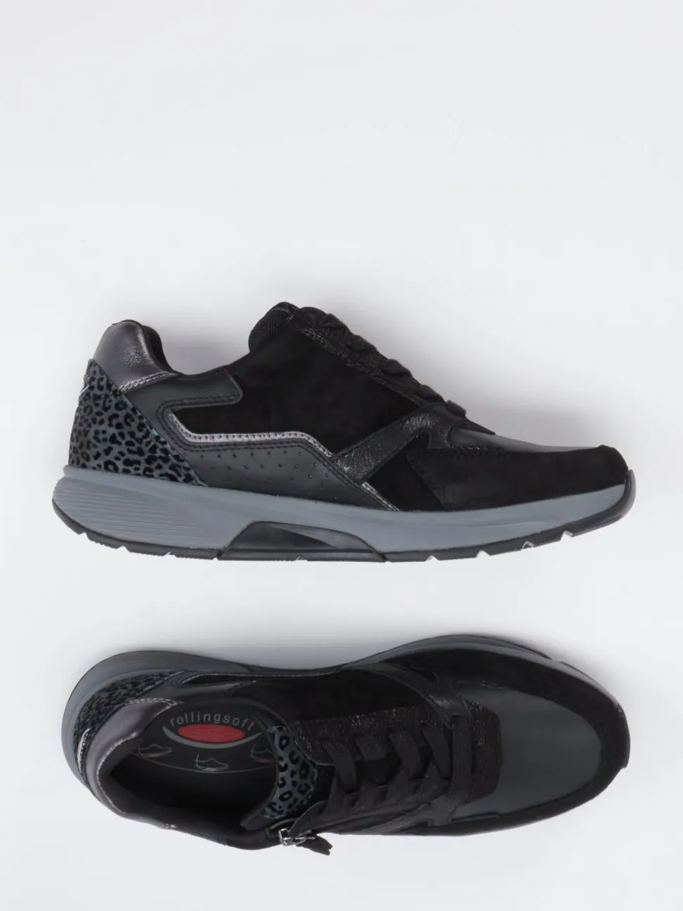 Gabor Comfort – Sneaker aus Veloursleder Schwarz