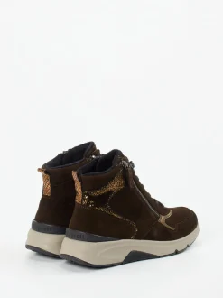 Gabor Comfort – Sneakerboots aus Veloursleder Dunkelbraun