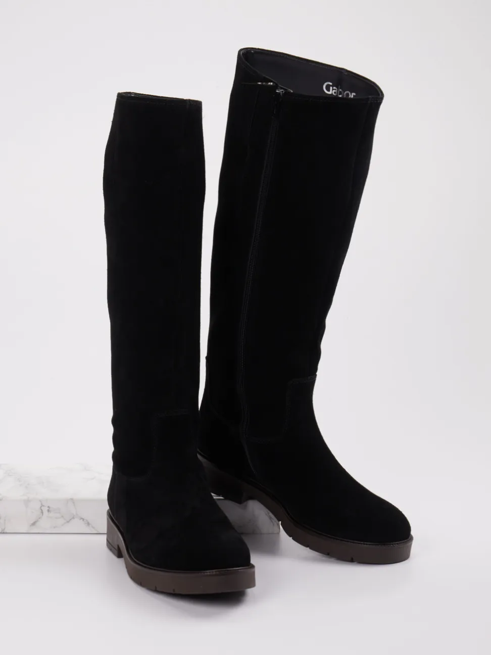 Gabor Comfort – Stiefel aus Veloursleder schwarz