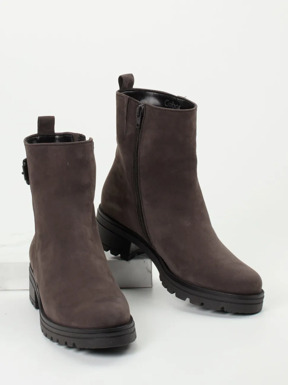 Gabor Comfort – Stiefeletten aus Nubukleder grau
