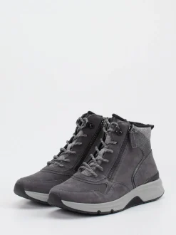 Gabor Comfort – Stiefelette aus Veloursleder grau