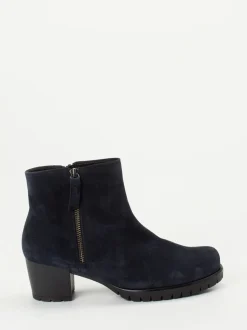 Gabor Comfort – Stiefelette aus Veloursleder dunkelblau