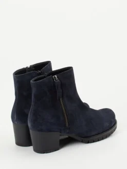 Gabor Comfort – Stiefelette aus Veloursleder dunkelblau