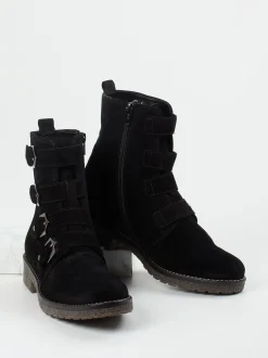Gabor Comfort – Stiefelette aus Veloursleder Schwarz