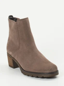 Gabor Comfort – Stiefelette aus Veloursleder taupe