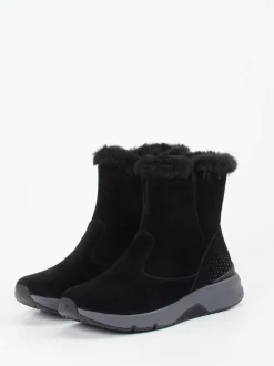 Gabor Comfort – Winterboots aus Veloursleder schwarz