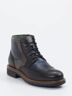 Galizio Torresi – Brogue-Boots aus Kalbleder Schwarz
