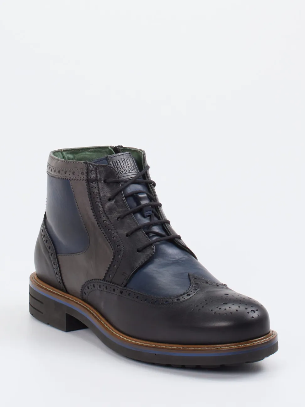 Galizio Torresi – Brogue-Boots aus Kalbleder Schwarz