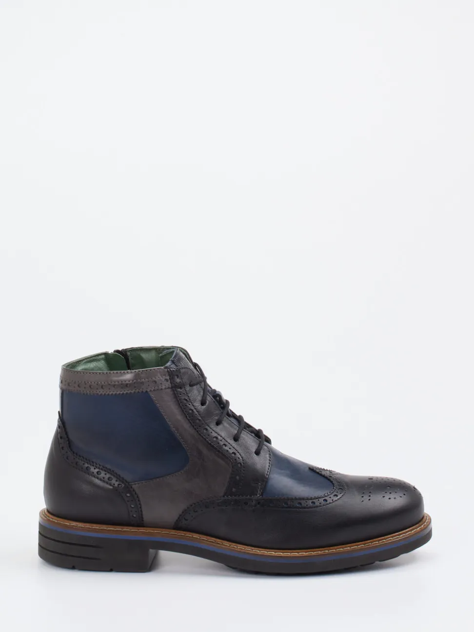 Galizio Torresi – Brogue-Boots aus Kalbleder Schwarz