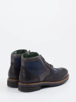 Galizio Torresi – Brogue-Boots aus Kalbleder Schwarz