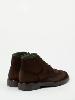 Galizio Torresi – Brogue-Boots aus Veloursleder Braun