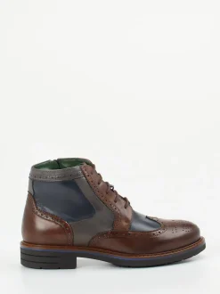 Galizio Torresi – Brogue-Boots aus Kalbleder Dunkelbraun