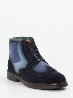 Galizio Torresi – Derby-Boots aus Veloursleder blau