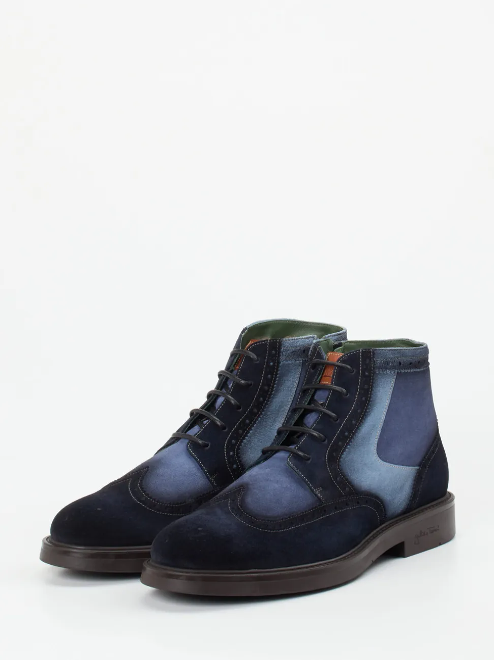 Galizio Torresi – Derby-Boots aus Veloursleder blau