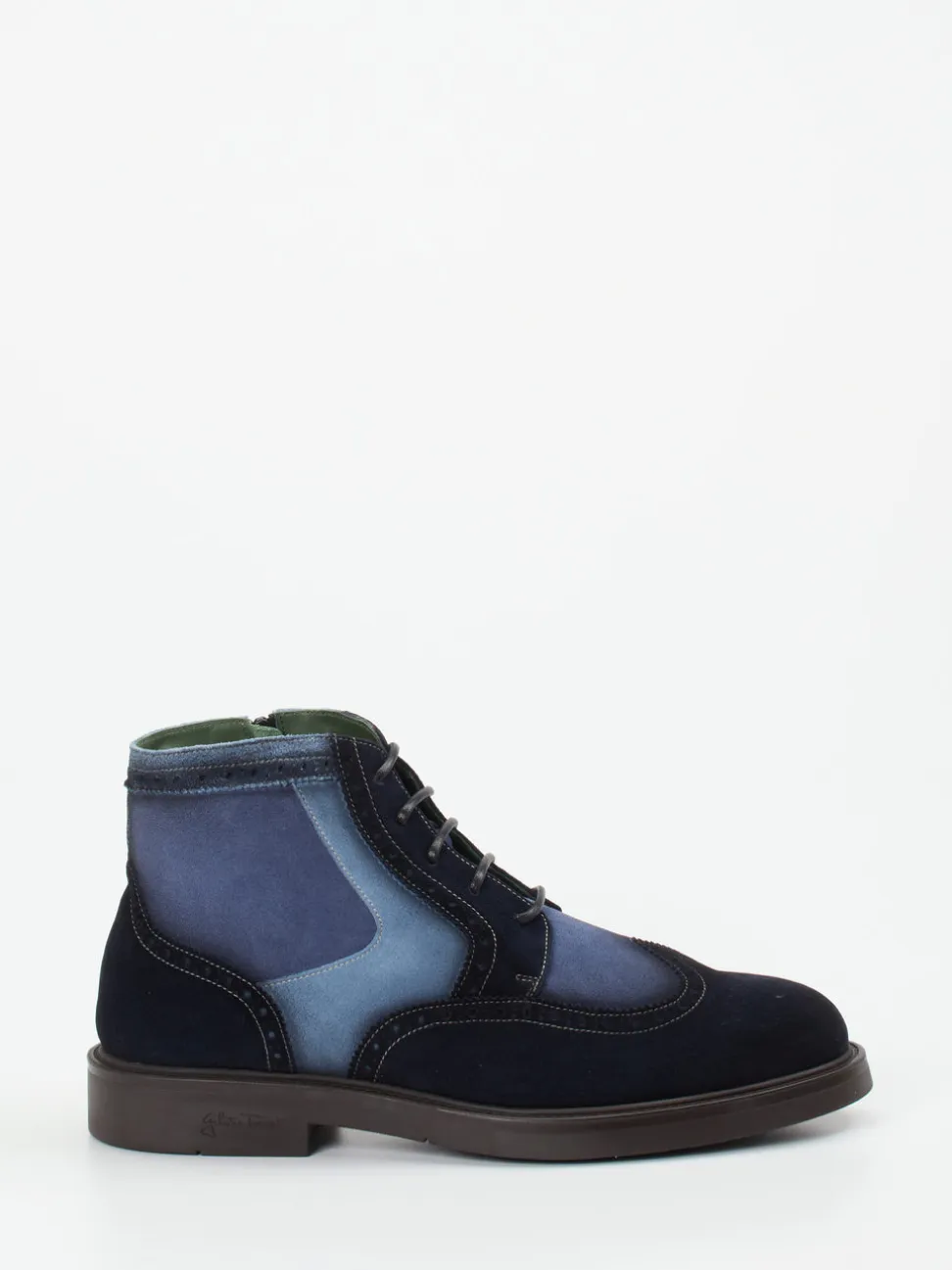 Galizio Torresi – Derby-Boots aus Veloursleder blau