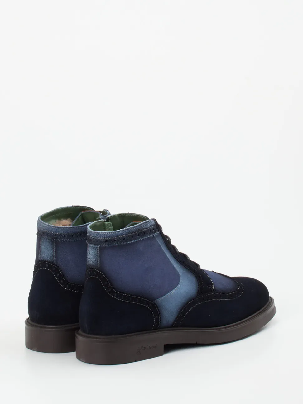 Galizio Torresi – Derby-Boots aus Veloursleder blau
