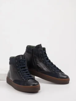 Galizio Torresi – High-Top Sneaker aus Kalbleder blau