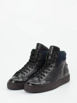 Galizio Torresi – High-Top Sneaker aus Kalbleder Schwarz