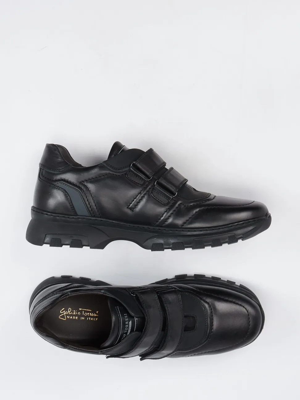 Galizio Torresi – Klett-Sneaker aus Kalbleder schwarz