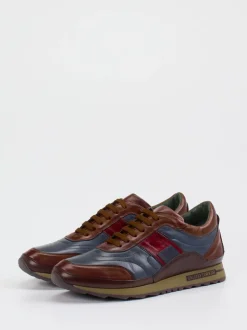 Galizio Torresi – Leder-Sneaker aus Kalbleder Blaugrau