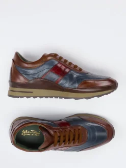 Galizio Torresi – Leder-Sneaker aus Kalbleder Blaugrau