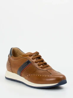 Galizio Torresi – Leder-Sneaker aus Kalbleder cognacbraun