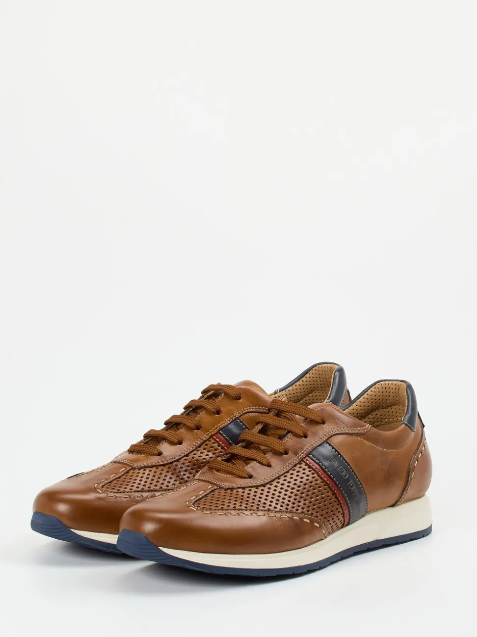 Galizio Torresi – Leder-Sneaker aus Kalbleder cognacbraun